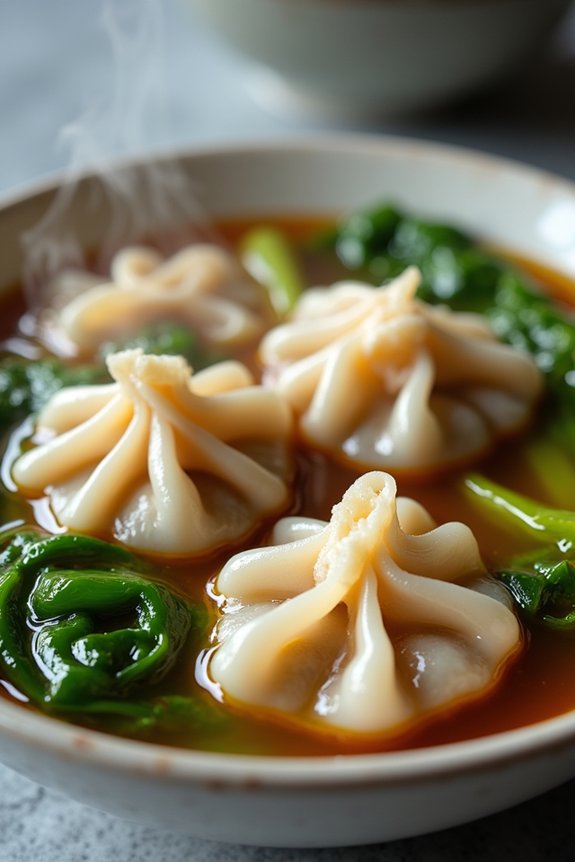 savory beef wonton soup