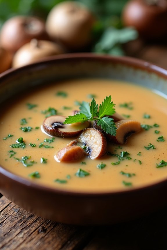 savory chestnut mushroom soup