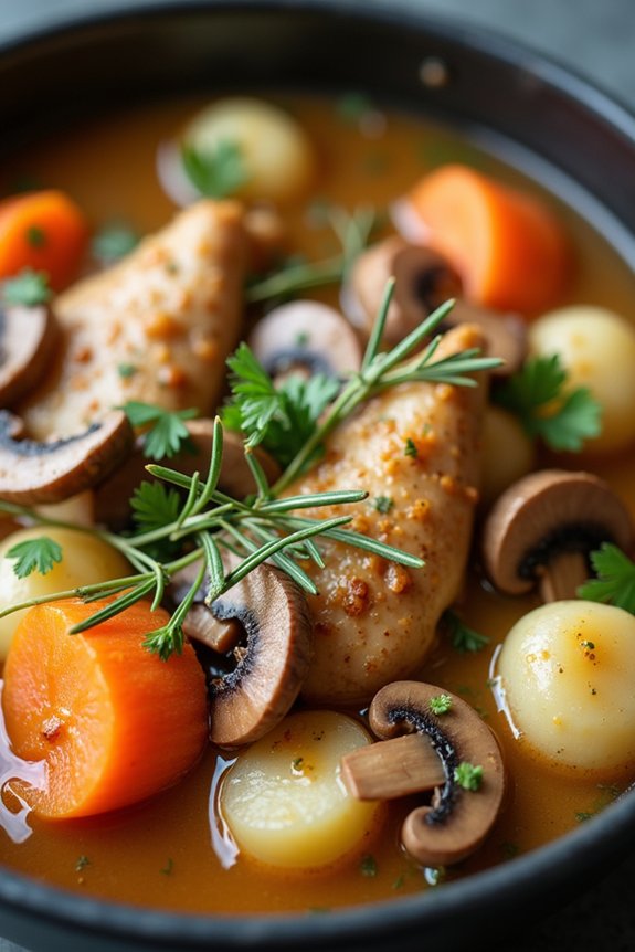 savory chicken mushroom stew