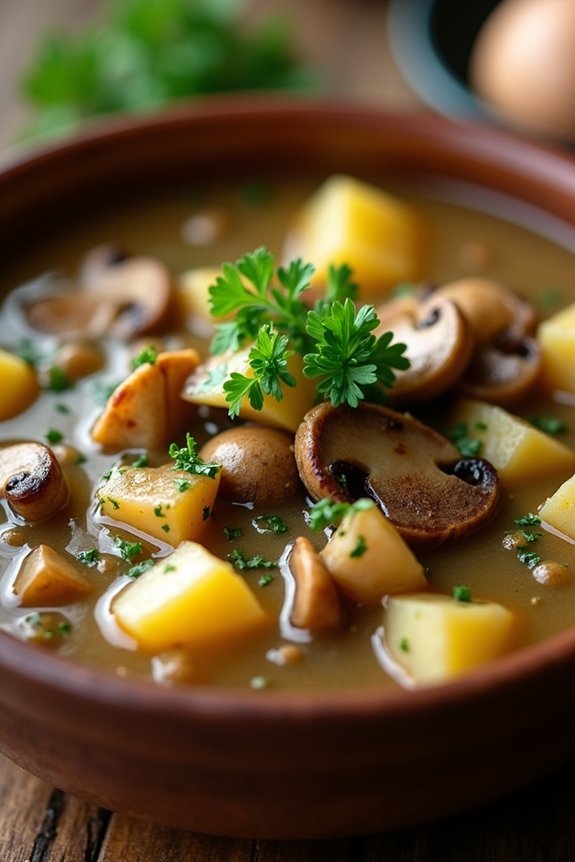 savory comforting mushroom stew