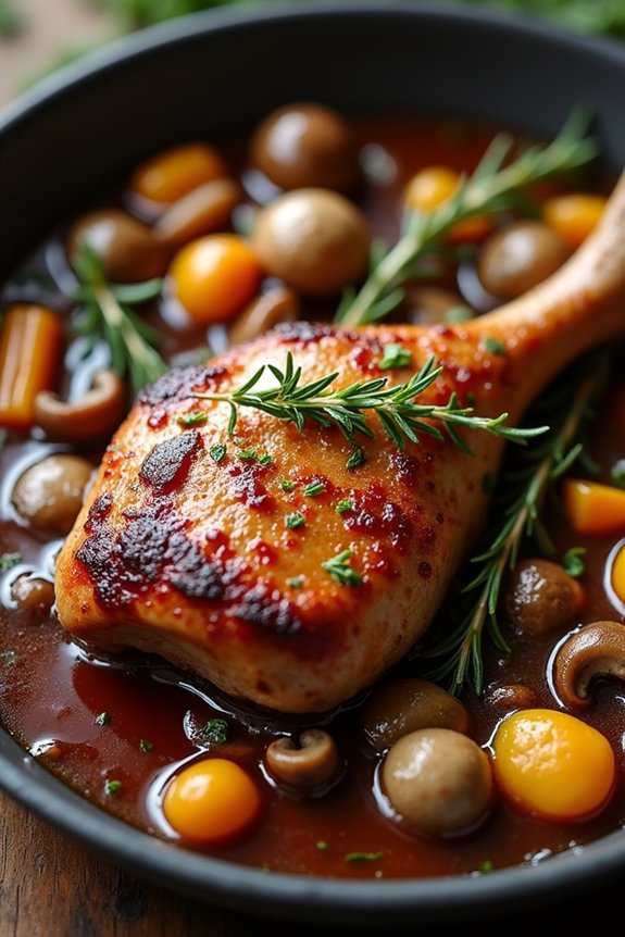 savory duck mushroom stew