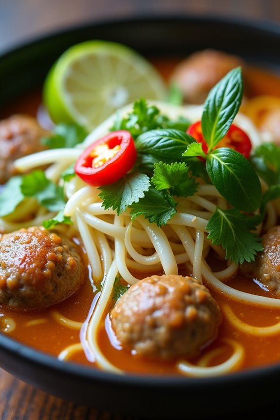 savory meatballs in broth