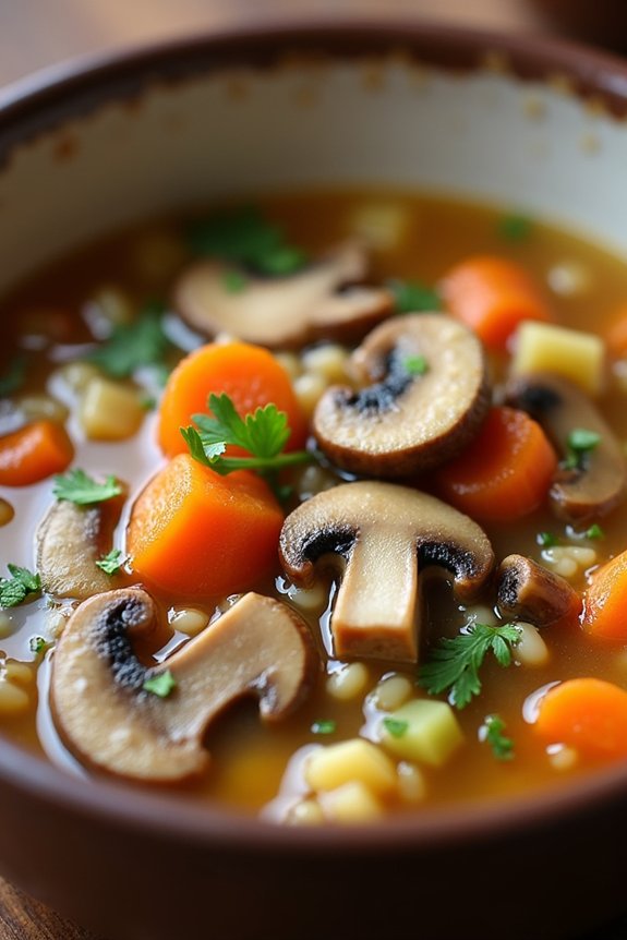savory mushroom barley soup