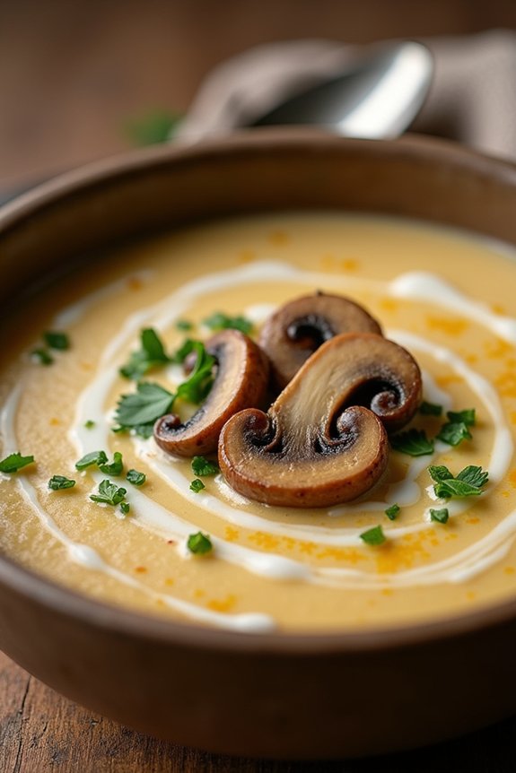 savory mushroom garlic soup