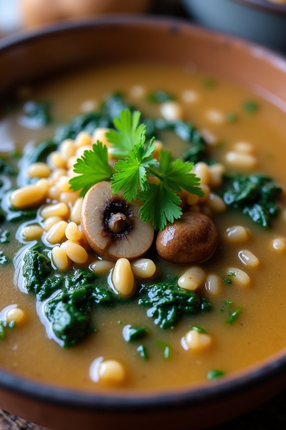 savory mushroom wild rice soup