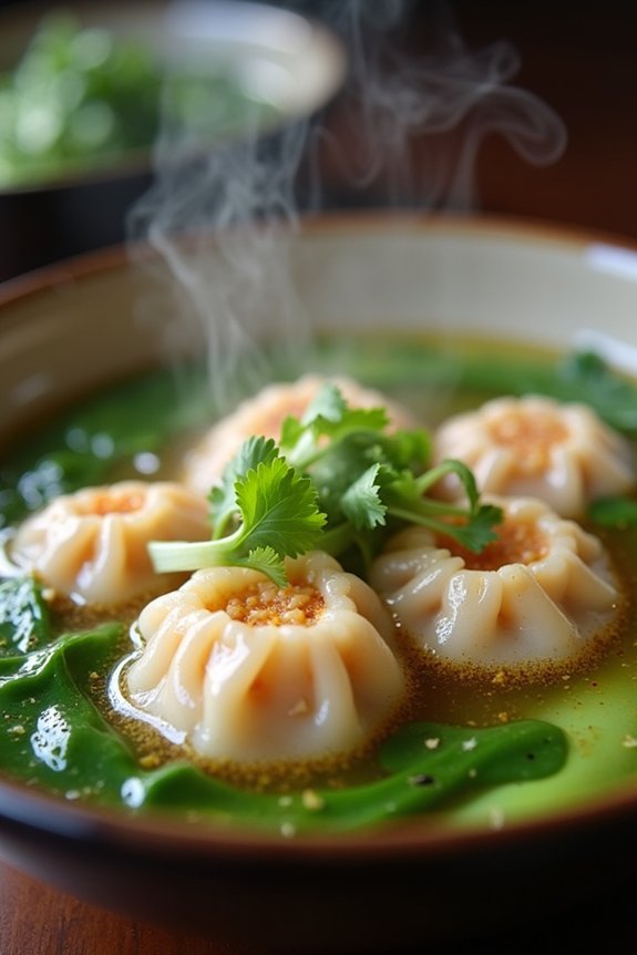 savory pork and shrimp wontons