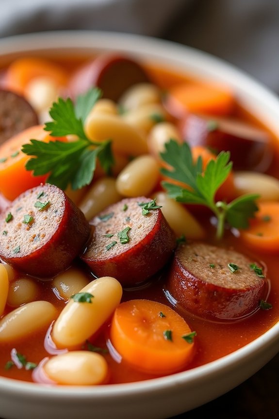 savory sausage and bean stew