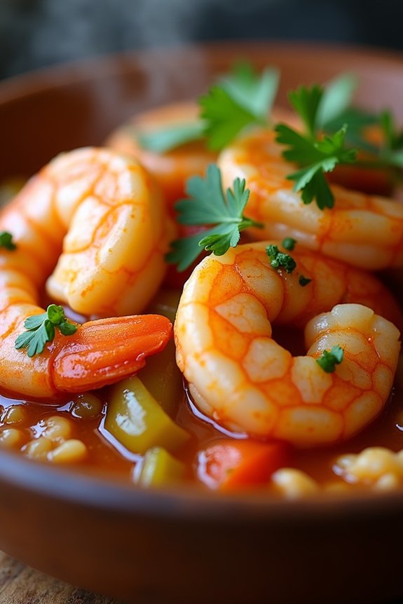 savory spicy shrimp stew