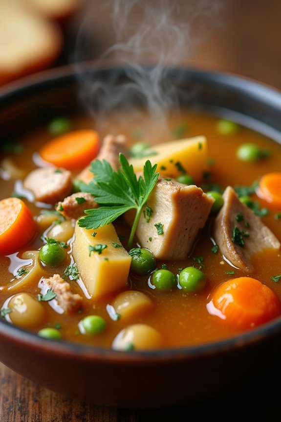 savory turkey root vegetable stew