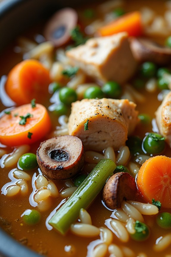 savory turkey wild rice stew