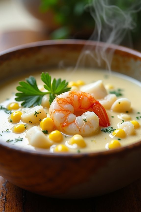 seafood chowder with leftovers