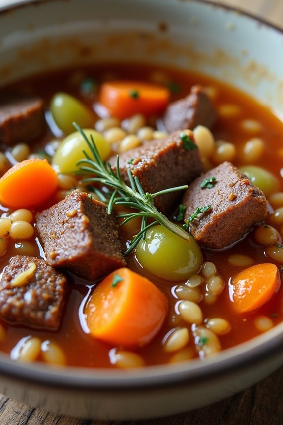 slow cooker beef barley soup