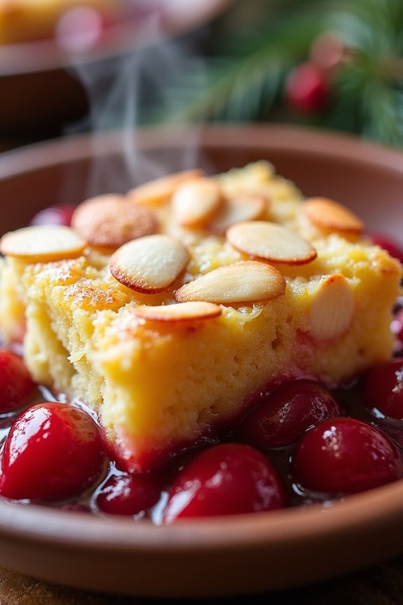 slow cooker cherry almond cobbler