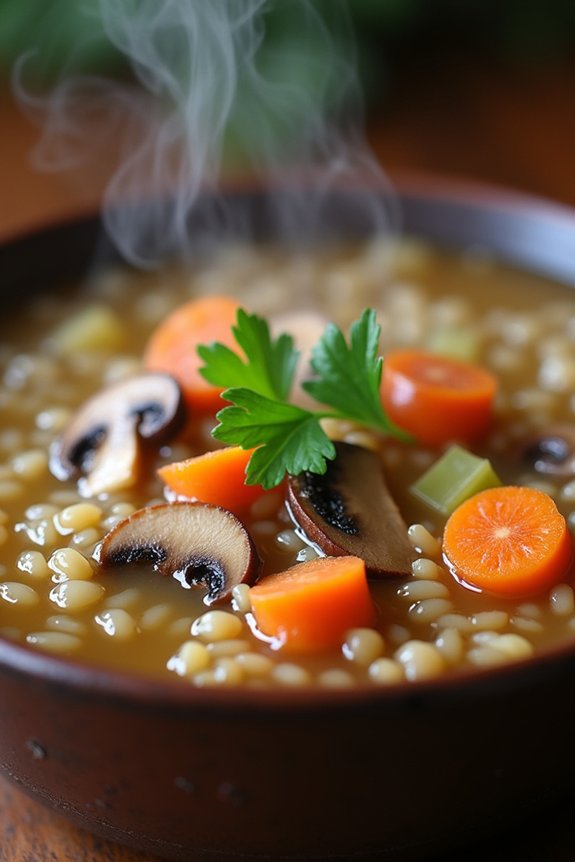 slow cooker mushroom barley soup