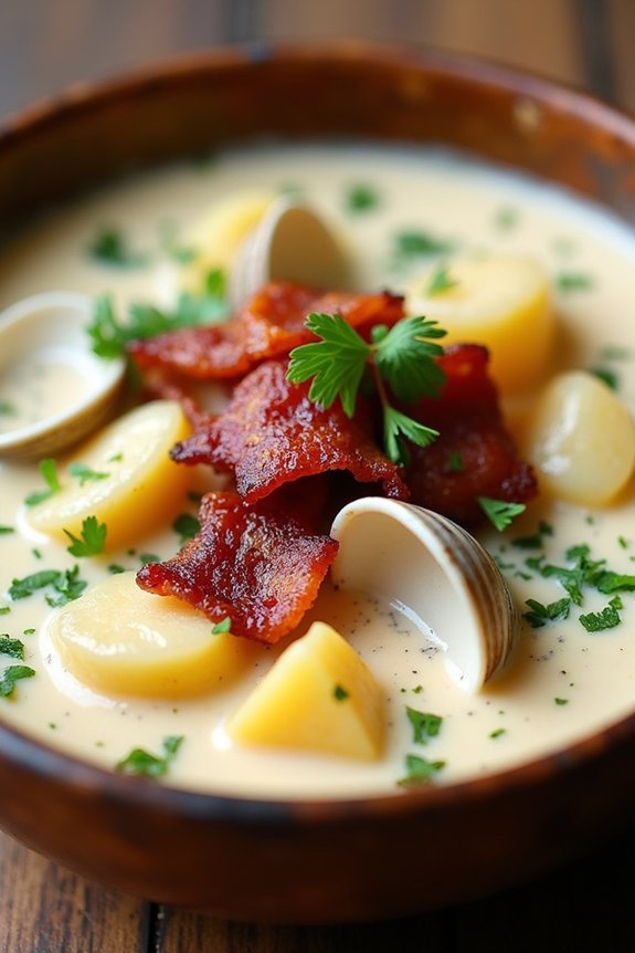 smoky bacon clam chowder