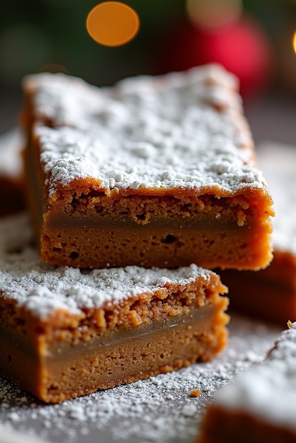 soft chewy gingerbread bars
