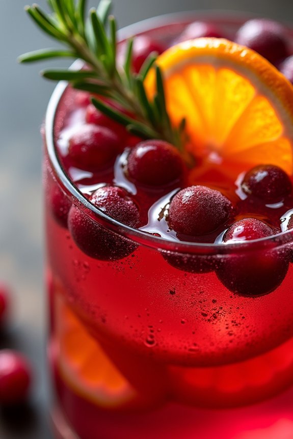 sparkling festive cranberry punch
