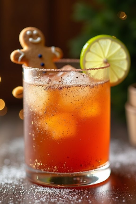 sparkling holiday gingerbread cocktail