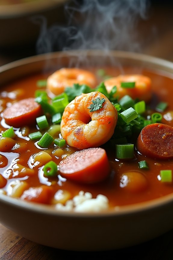 spicy andouille shrimp gumbo