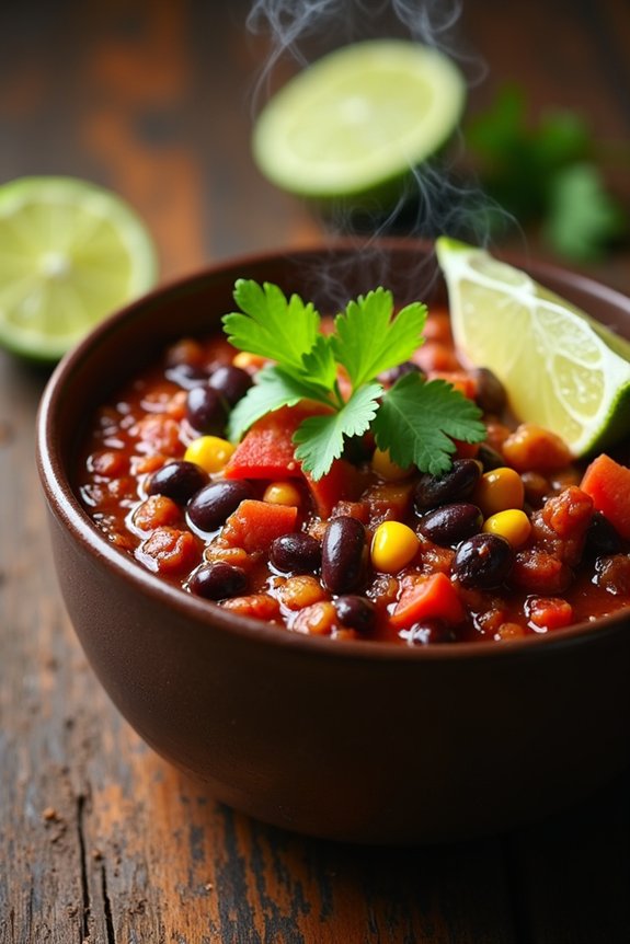 spicy black bean chili recipe