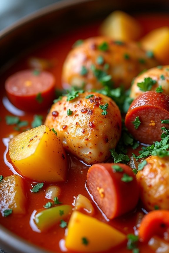 spicy chicken and chorizo stew