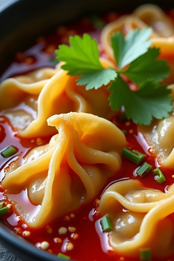 spicy flavorful wonton soup