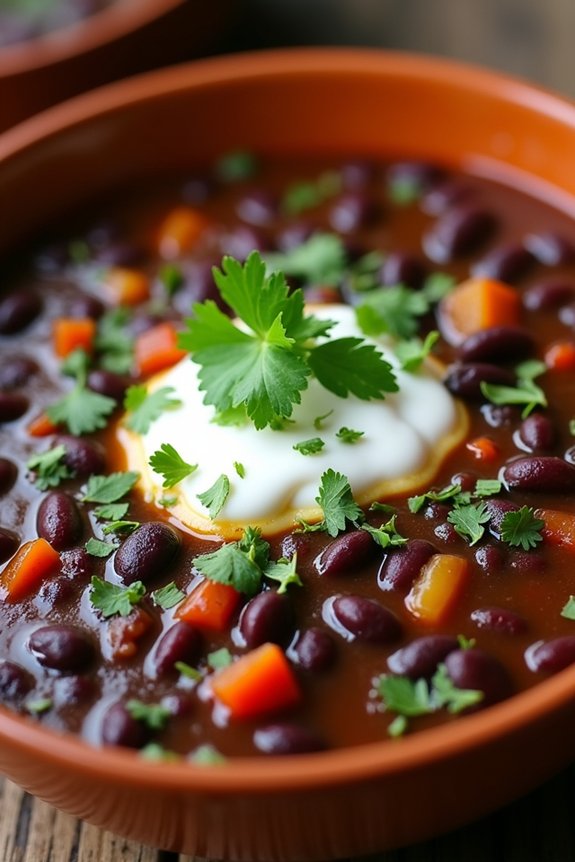spicy hearty vegetarian black bean soup