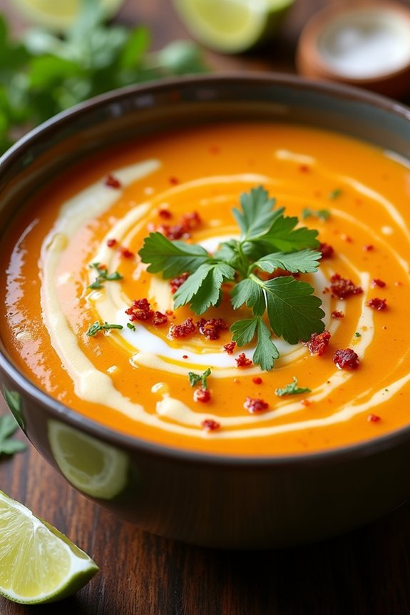 spicy sweet potato coconut soup