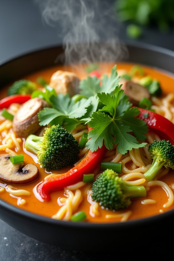 spicy thai curry noodle stew