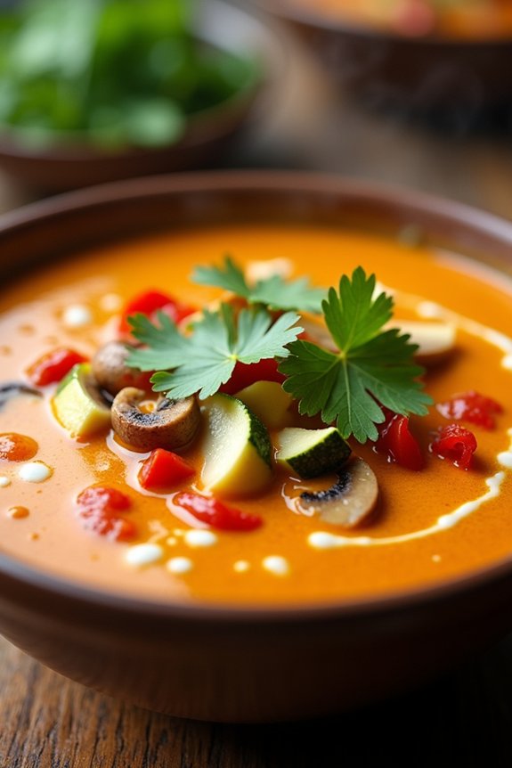 spicy vegan coconut curry soup