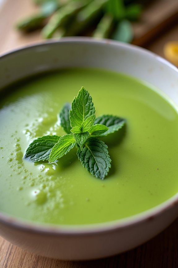 springtime asparagus pea soup