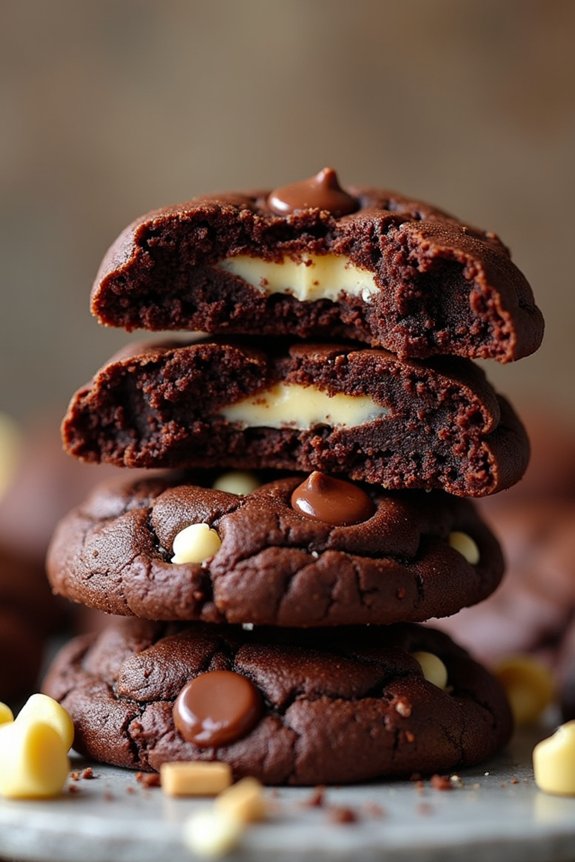 triple chocolate brownie cookies