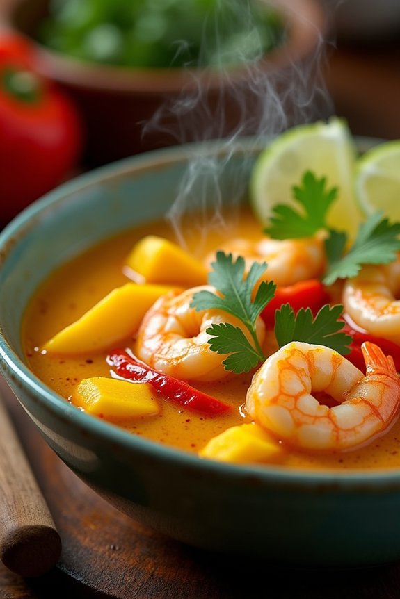 tropical shrimp mango curry