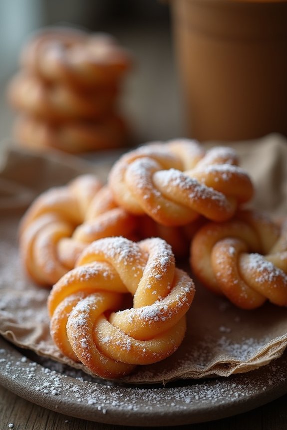 twisted fried christmas cookies