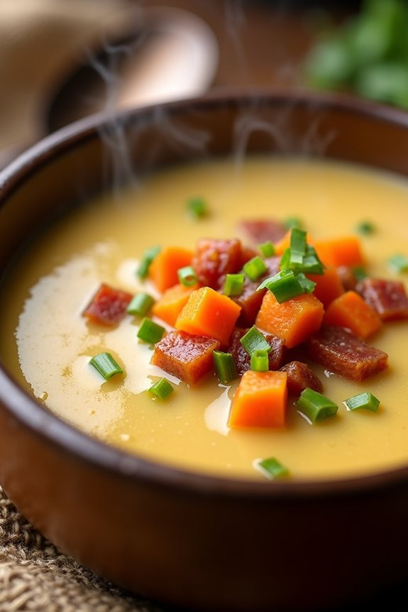 vegan bacon flavored potato soup
