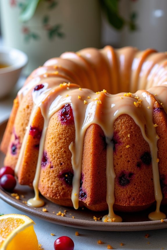 vegan cranberry orange bundt cake