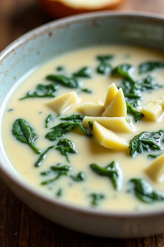 vegan creamy spinach soup