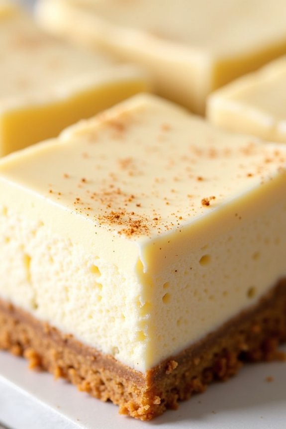 vegan eggnog cheesecake bars