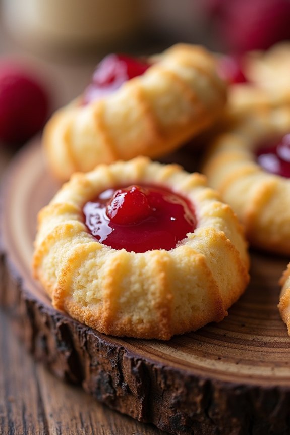 vegan festive thumbprint cookies
