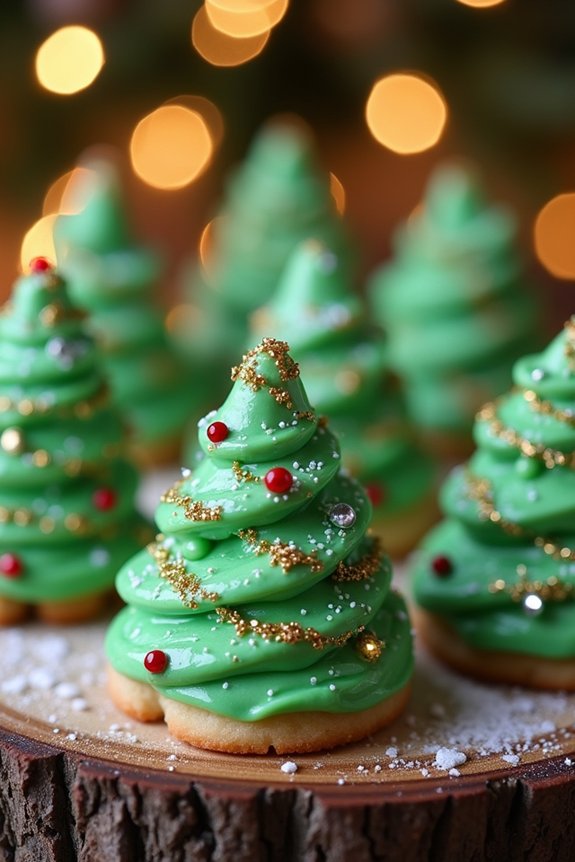 vegan festive tree cookies