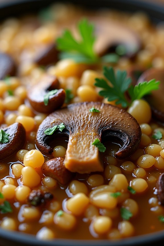 vegetarian barley mushroom stew