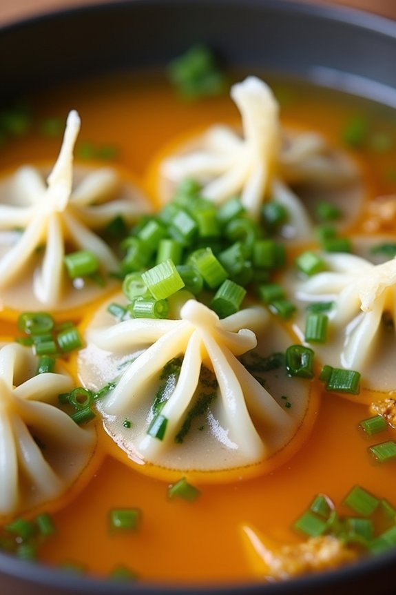 vegetarian tofu spinach wonton soup
