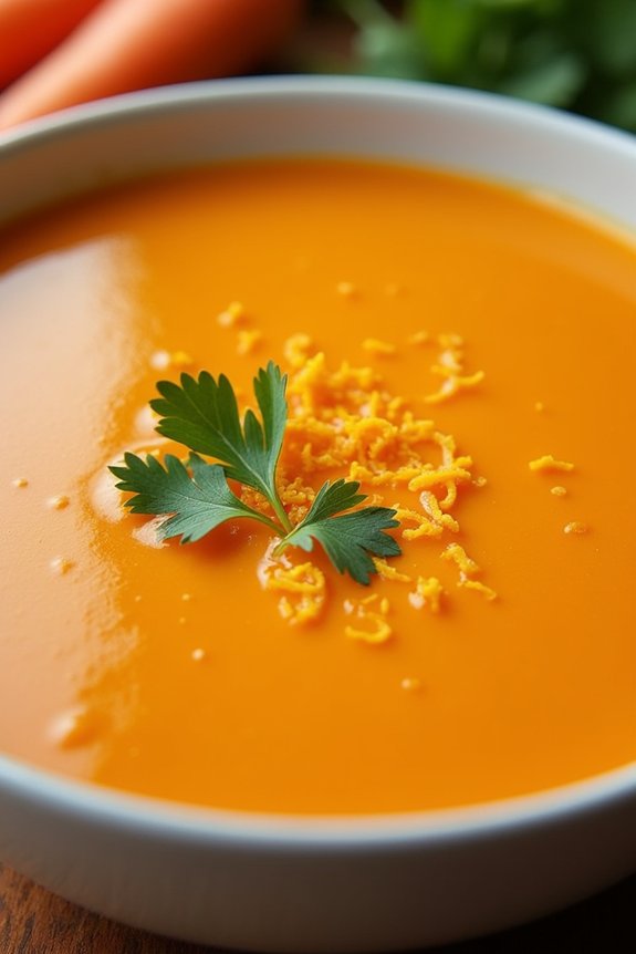 vibrant carrot orange ginger soup
