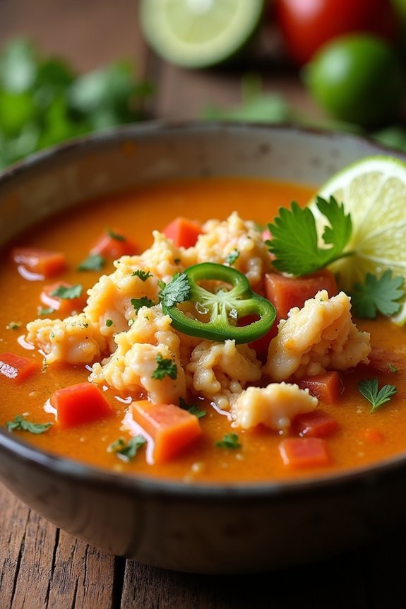 vibrant crab lime soup