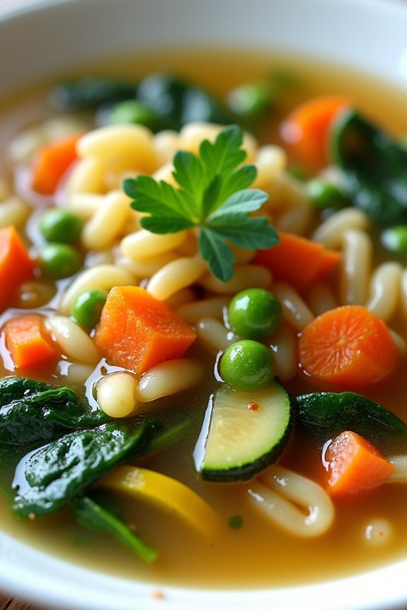 vibrant spring vegetable soup