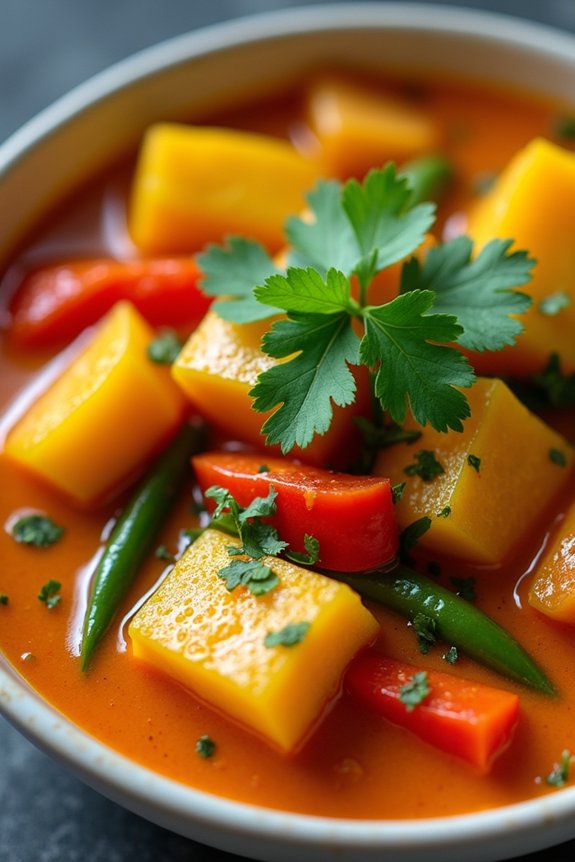warm coconut pumpkin stew