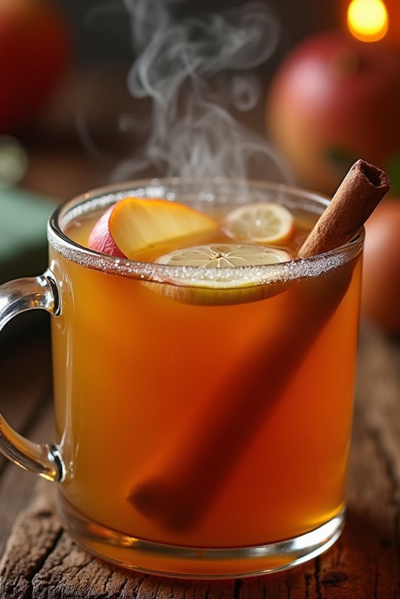 warm spiced apple whiskey cider
