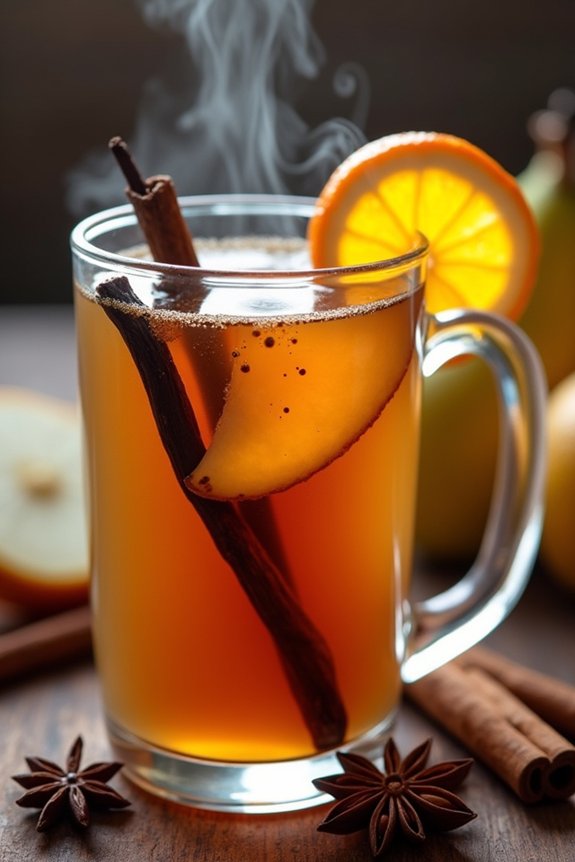 warm spiced pear cider