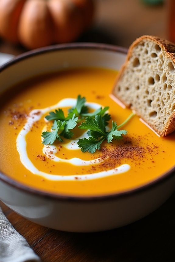 warm spiced pumpkin soup