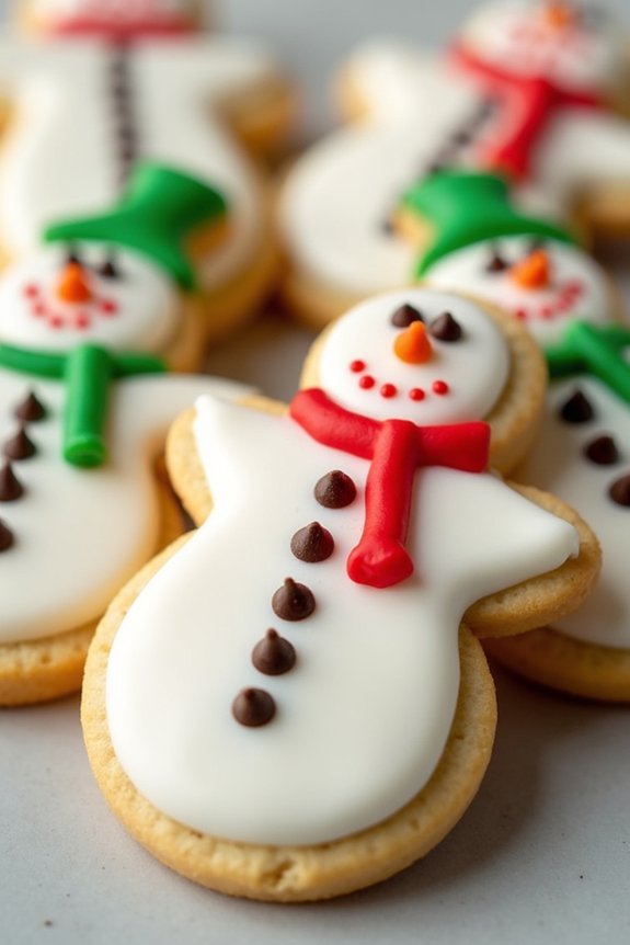whimsical snowman sugar cookies